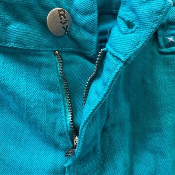 Roxy Womens Distressed Turquoise Skinny Jeans With Front & Back Pockets - Picture 12 of 16